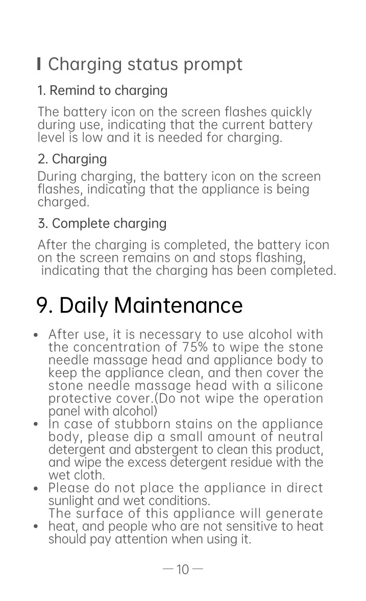 AiYiSheng AYS-083 Stone Needle Massage Appliance 3rd Gen official English manual page 12