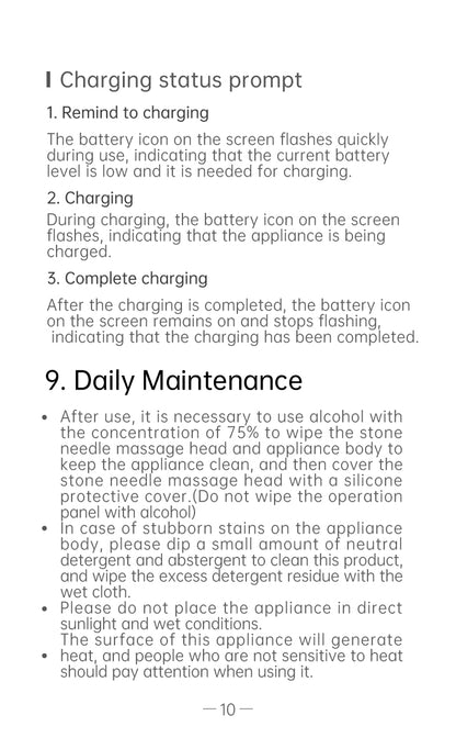 AiYiSheng AYS-083 Stone Needle Massage Appliance 3rd Gen official English manual page 12