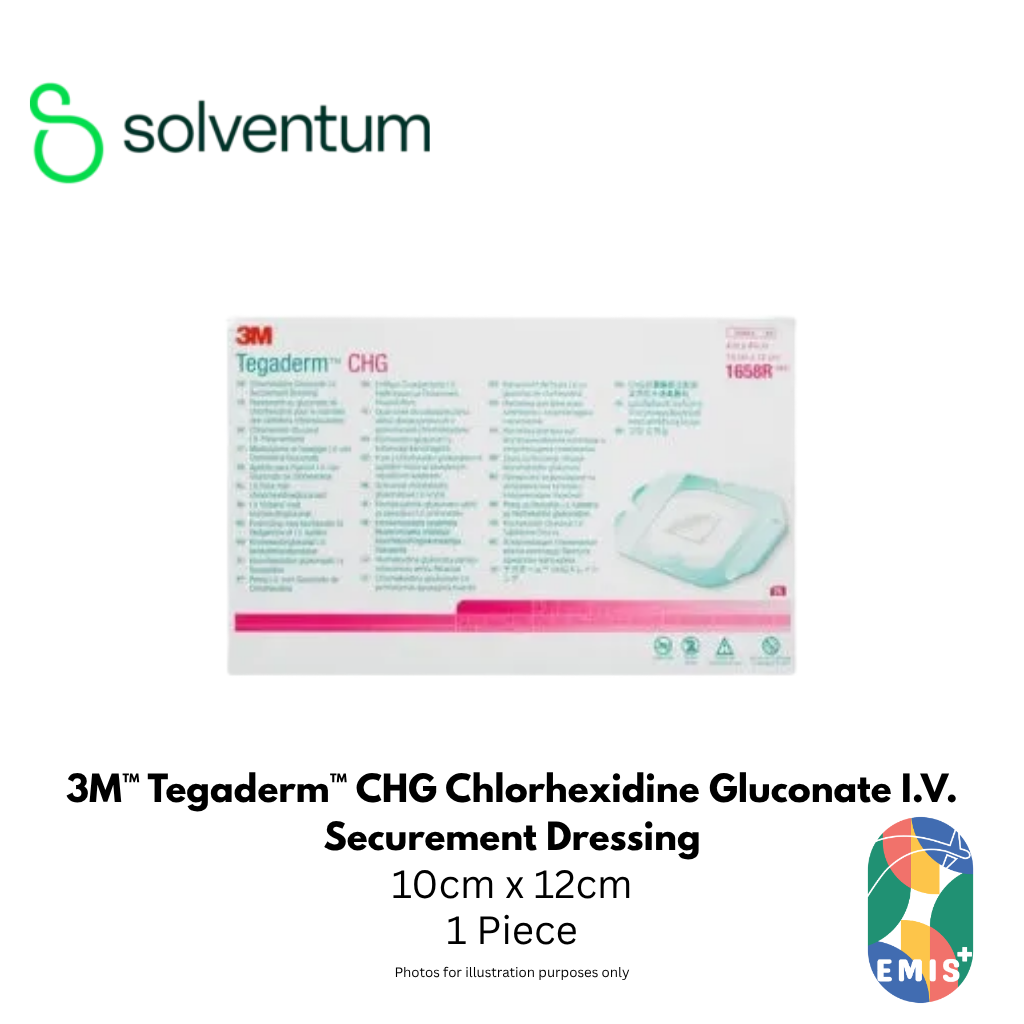 3M Tegaderm CHG Chlorhexidine Gluconate I.V. Securement Dressing 1658R 10cm x 12cm