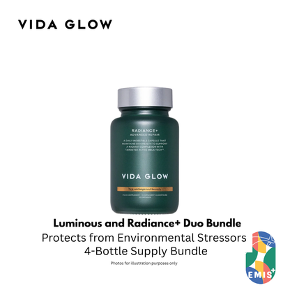 Vida Glow Luminous and Radiance Plus Bundle Two Bottles Each with Free SGD9 Voucher Pack