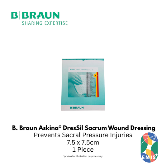 Bbraun Askina DresSil Border 7.5 x 7.5cm Silicone Foam Dressing for Exuding Wounds Box of 10
