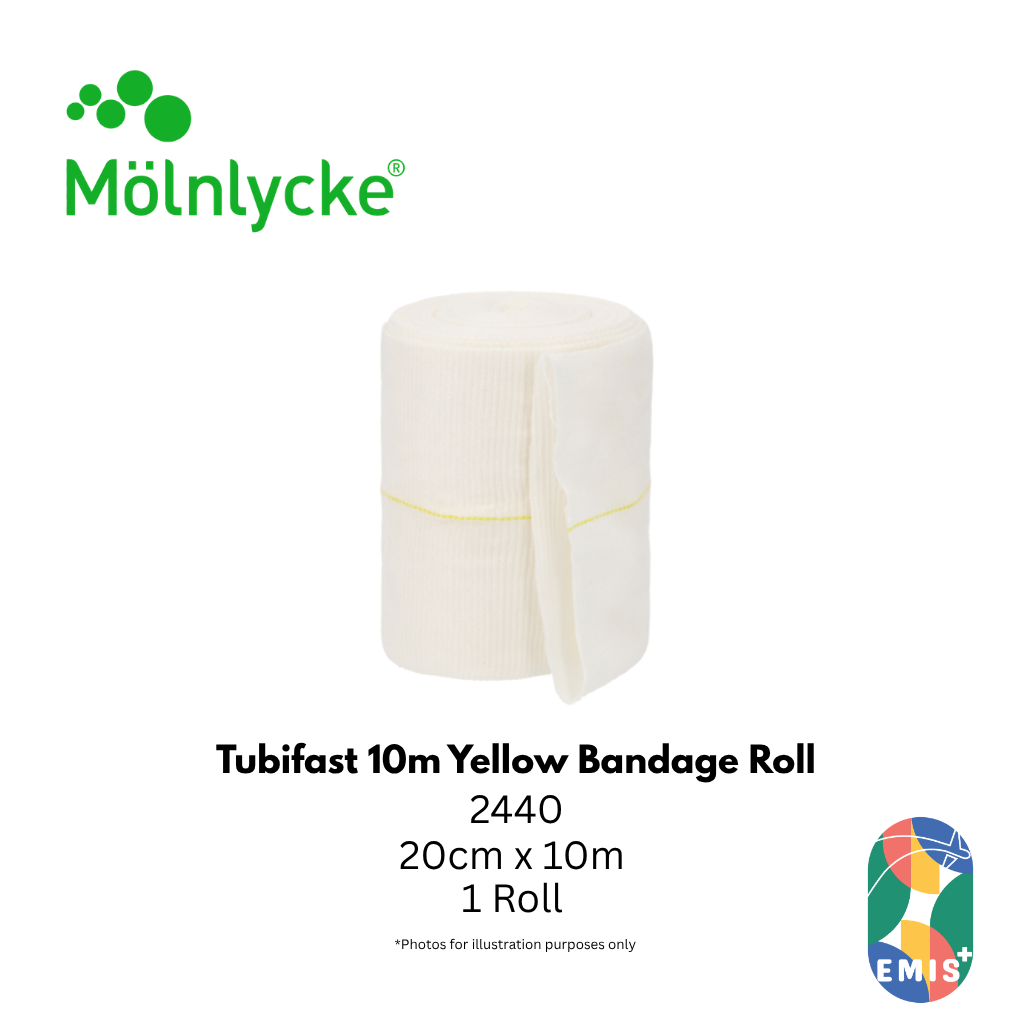 Molnlycke Tubifast 2440 10m Roll Yellow 1s