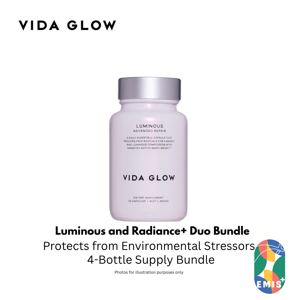 Vida Glow Luminous and Radiance Plus Bundle Two Bottles Each with Free SGD9 Voucher Pack