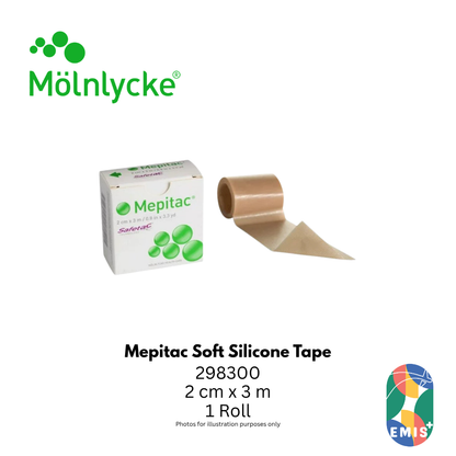 Mepitac Soft Silicone Tape 2 cm x 3 m Gentle Fixation for Sensitive and Fragile Skin