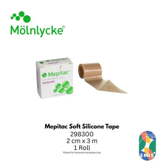 Mepitac Soft Silicone Tape 2 cm x 3 m Gentle Fixation for Sensitive and Fragile Skin