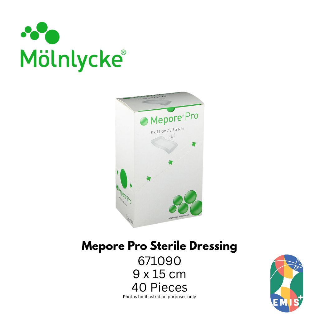 Mepore Pro Sterile Dressing 9 x 15 cm Box of 40 Absorbent Waterproof Adhesive Dressing