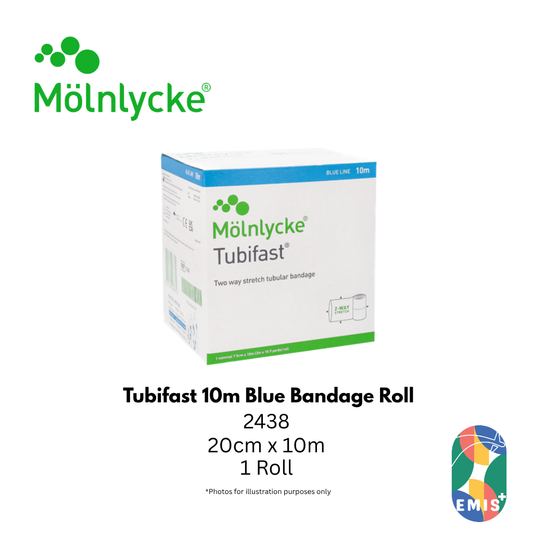 Molnlycke Tubifast 10m Roll Blue 1s 2438