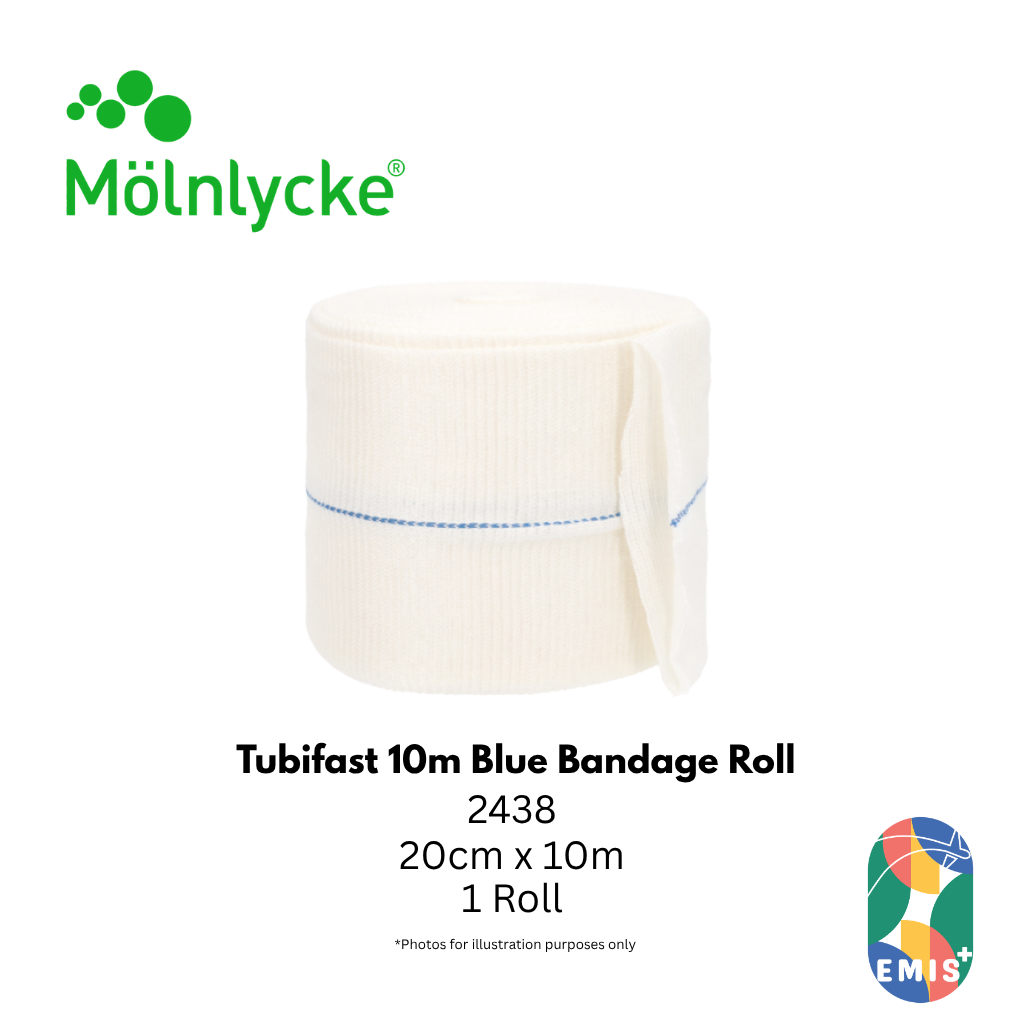 Molnlycke Tubifast 10m Roll Blue 1s 2438