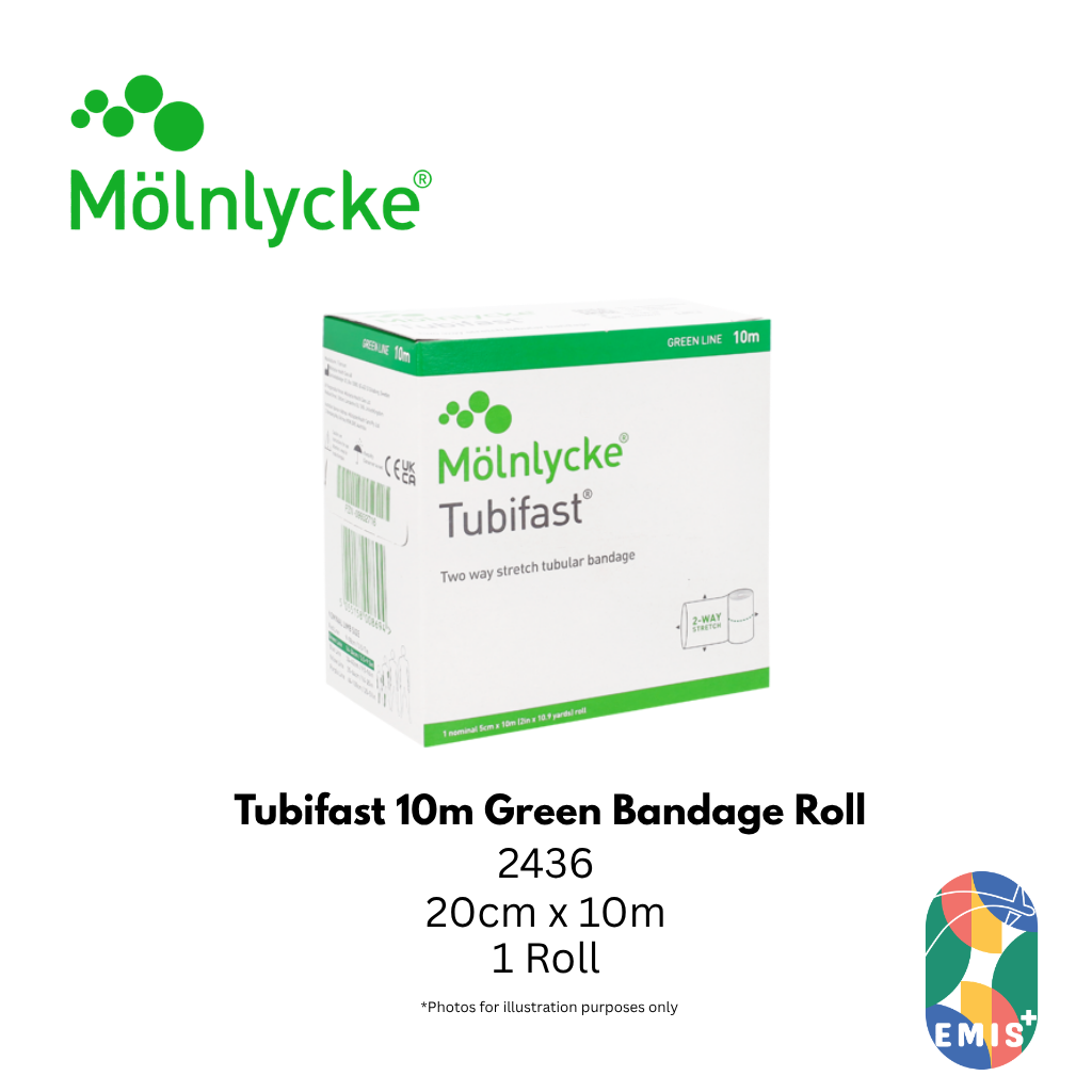 Molnlycke Tubifast 2436 10m Roll Green 1s