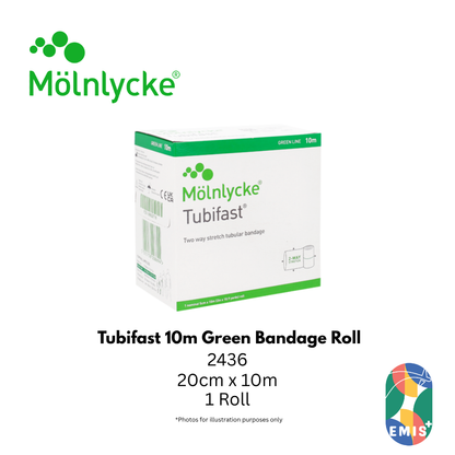 Molnlycke Tubifast 2436 10m Roll Green 1s