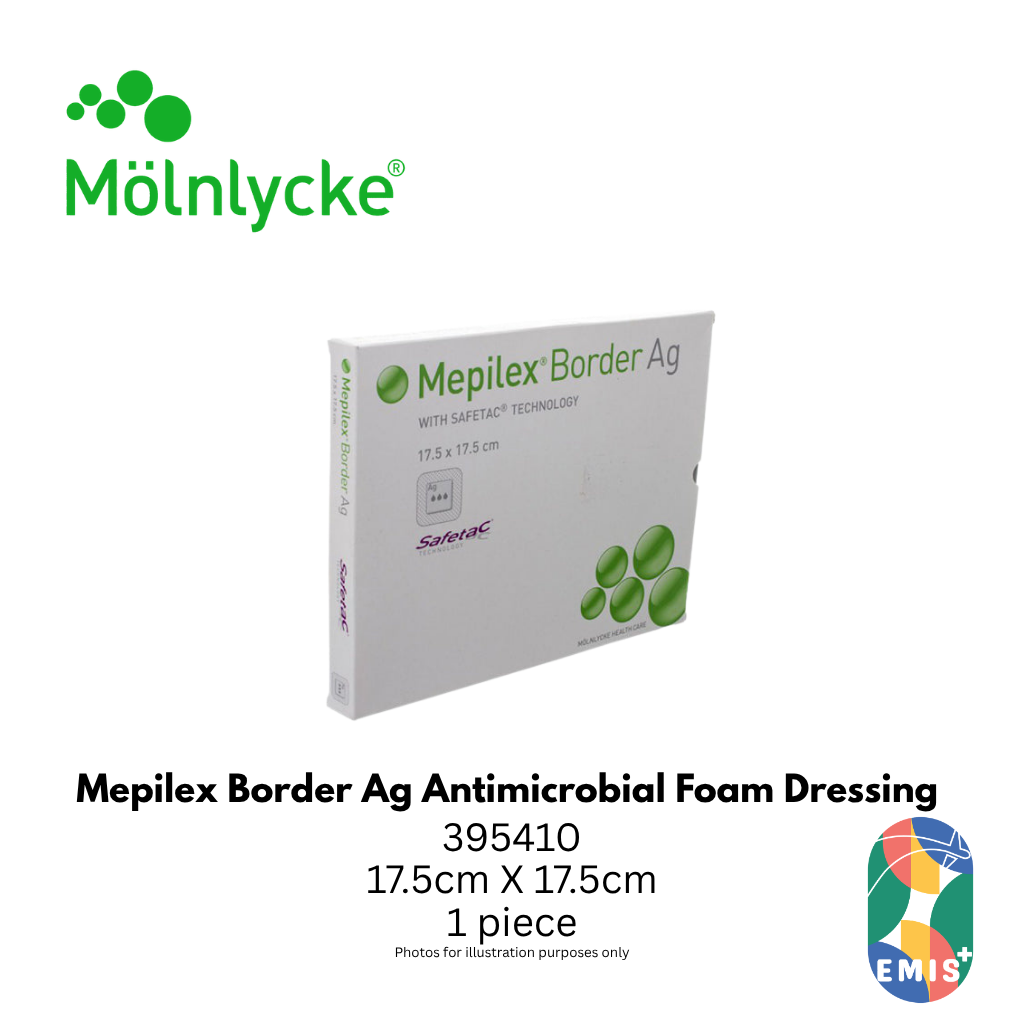 Mepilex Border Ag Antimicrobial Foam Dressing 12.5 x 12.5 cm