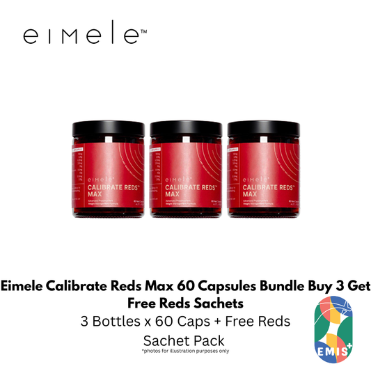 Eimele Calibrate Reds Max 60 Capsules Bundle Buy 3 Get Free Reds Sachets