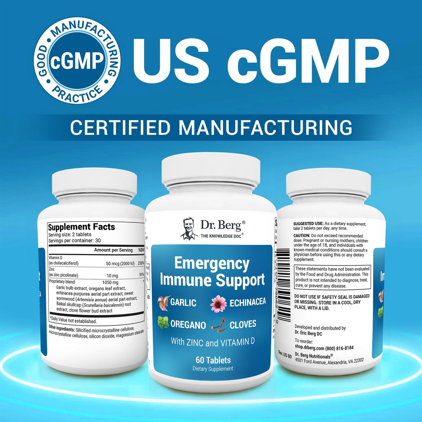 Emergency Immune Support with Zinc and Vitamin D – 60 Tablets