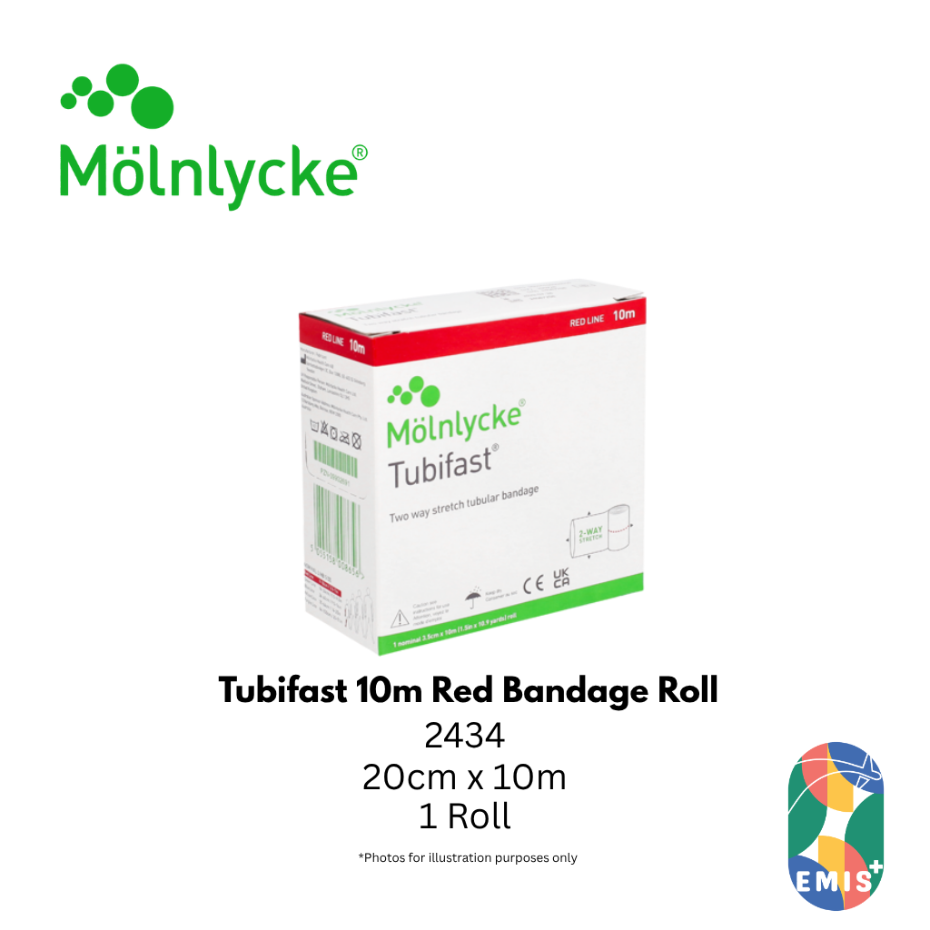 Molnlycke Tubifast 10m Roll Red 1s (2434)