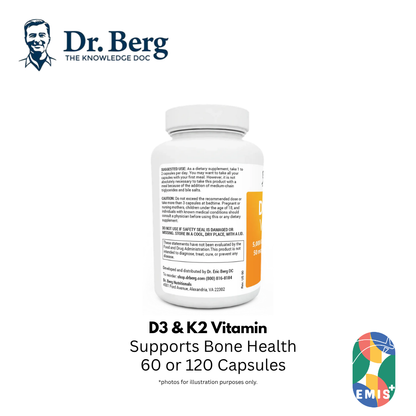 Berg 博士的 D3 和 K2 维生素：最大强度支持
