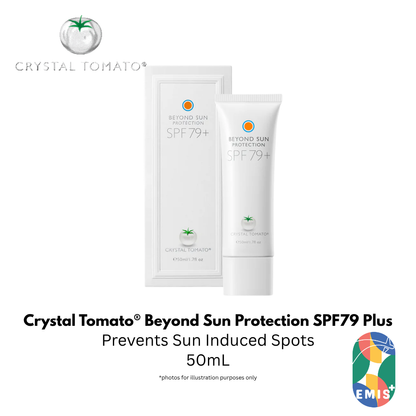 Crystal Tomato Beyond Sun Protection SPF79+：高级 UVA/UVB、蓝光和污染防御，打造更轻盈自然的妆效