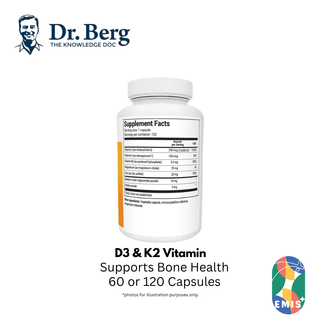 Berg 博士的 D3 和 K2 维生素：最大强度支持