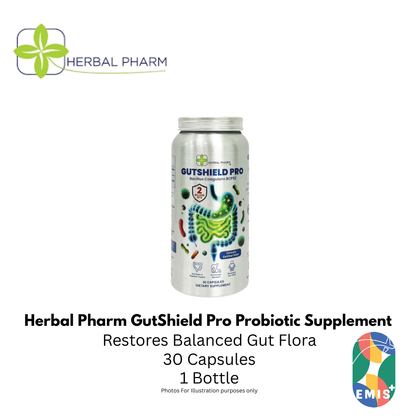 Herbal Pharm GutShield Pro Probiotic Supplement with Bacillus Coagulans BCP92 for Digestive and Immune Health 30 Capsules