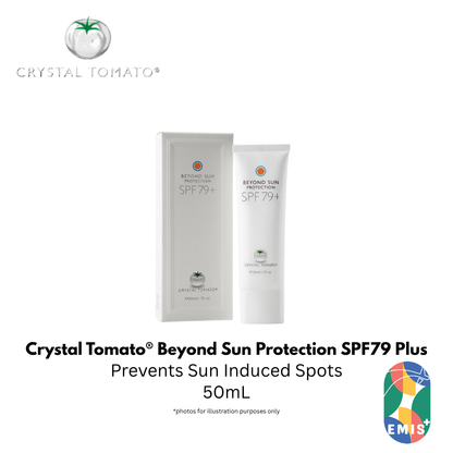 Crystal Tomato Beyond Sun Protection SPF79+：高级 UVA/UVB、蓝光和污染防御，打造更轻盈自然的妆效