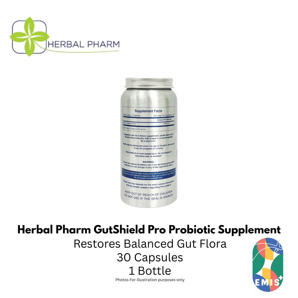 Herbal Pharm GutShield Pro Probiotic Supplement with Bacillus Coagulans BCP92 for Digestive and Immune Health 30 Capsules