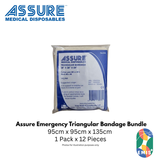 Bundle of 12 Assure Triangular Bandage 95cm x 95cm x 135cm Mesh 48x48