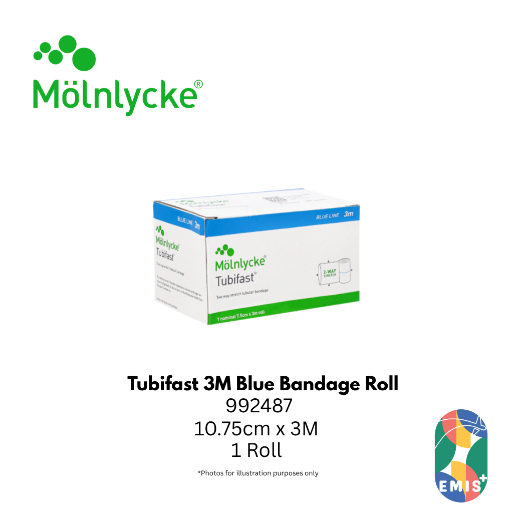 Molnlycke Tubifast 3M Blue Bandage Roll 992486