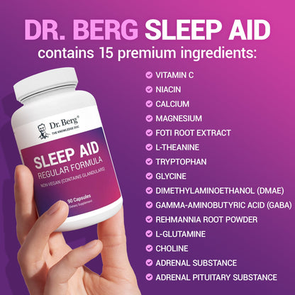 Dr. Berg Sleep Aid Regular Formula - Achieve Restful Nights with 90 Capsules