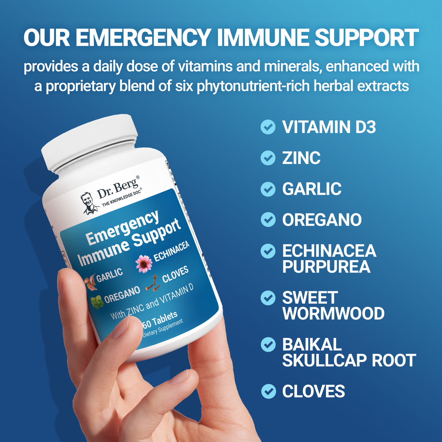 Emergency Immune Support with Zinc and Vitamin D – 60 Tablets