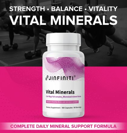 Vital Minerals Chelated Mineral Complex - High Absorption Supplement by Jinfiniti