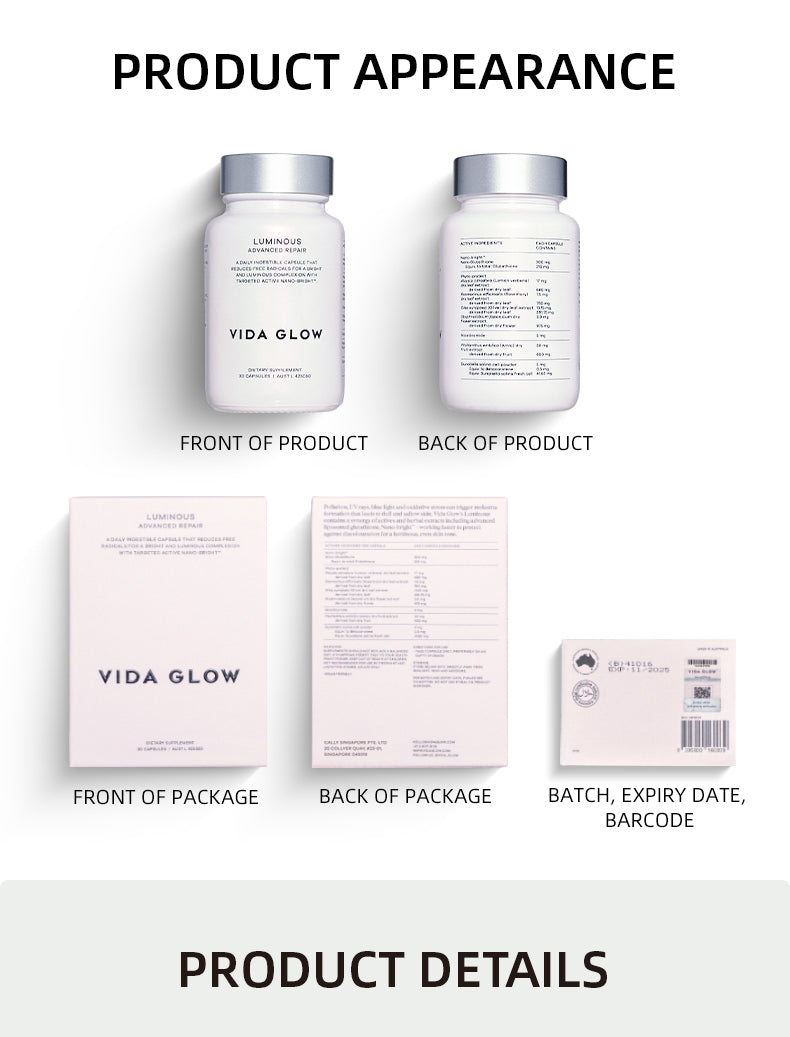 【Member Upgrade】Vida Glow Luminous Capsules 30 capsules*4 bottles Free SGD9 voucher pack