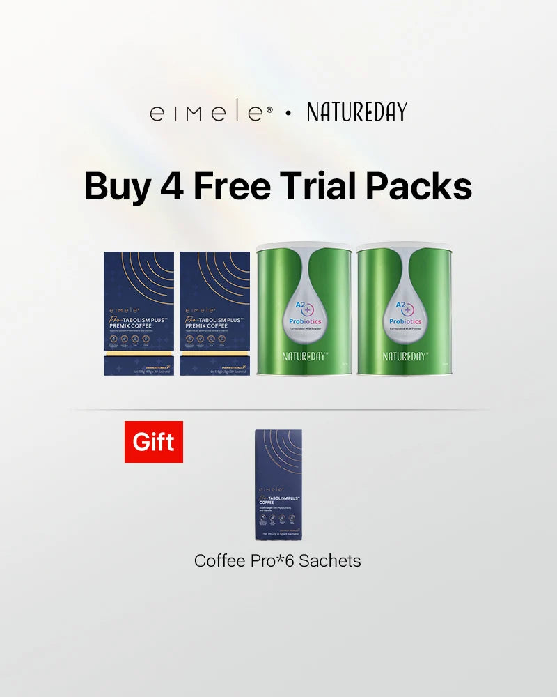 eimele Coffee Pro*2 packs+NATUREDAY A2+ Probiotics Milk Powder*2 Free Coffee