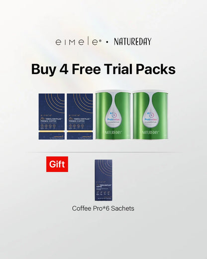 eimele Coffee Pro*2 packs+NATUREDAY A2+ Probiotics Milk Powder*2 Free Coffee