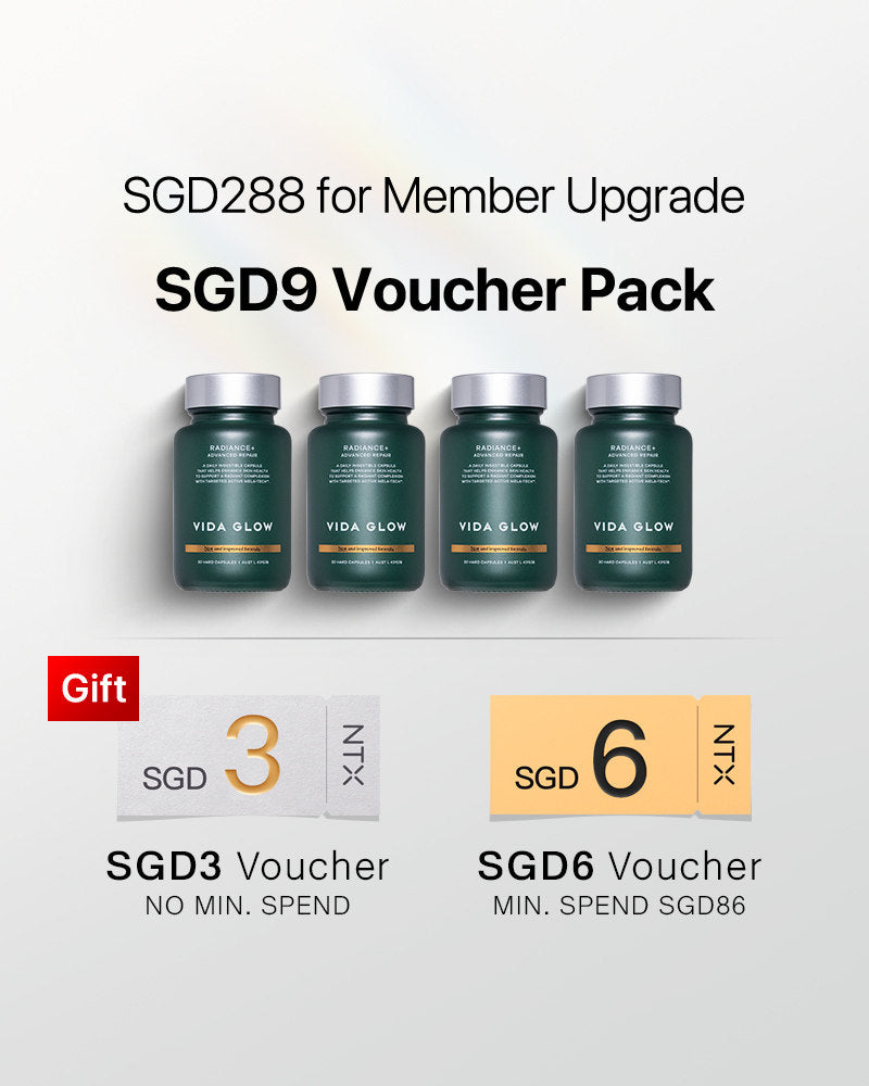 【Member Upgrade】Vida Glow Radiance+*30 capsules/bottle*4 Free SGD9 voucher pack