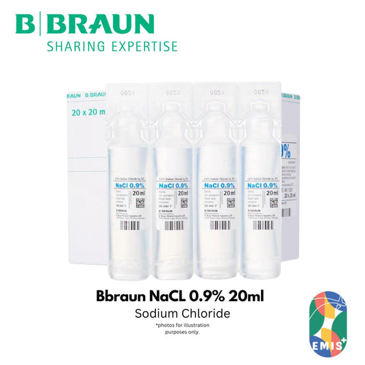 [40s] BBraun Normal Saline 0.9% 20ml | Sterile Wound & Eye Wash | Mini-Plasco | NaCL | EMIS+