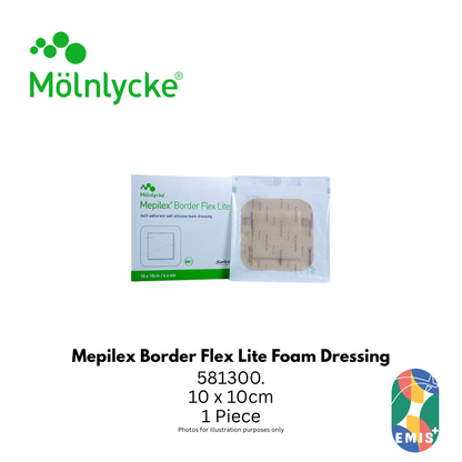 Mepilex Border Flex Lite Foam Dressing 10 x 10cm | Ultra Thin Conformable Dressing for Low Exuding Wounds