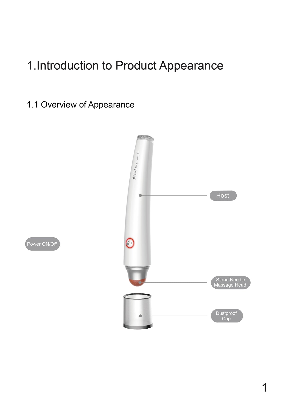 Stone Needle Eyes Massage Appliance AYS-011 official English manual page 4
