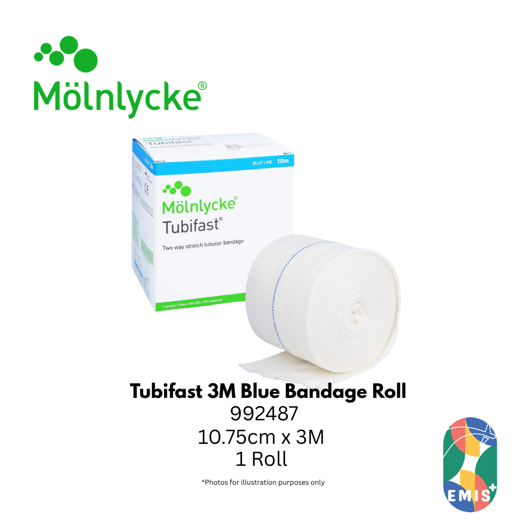 Molnlycke Tubifast 3M Blue Bandage Roll 992486
