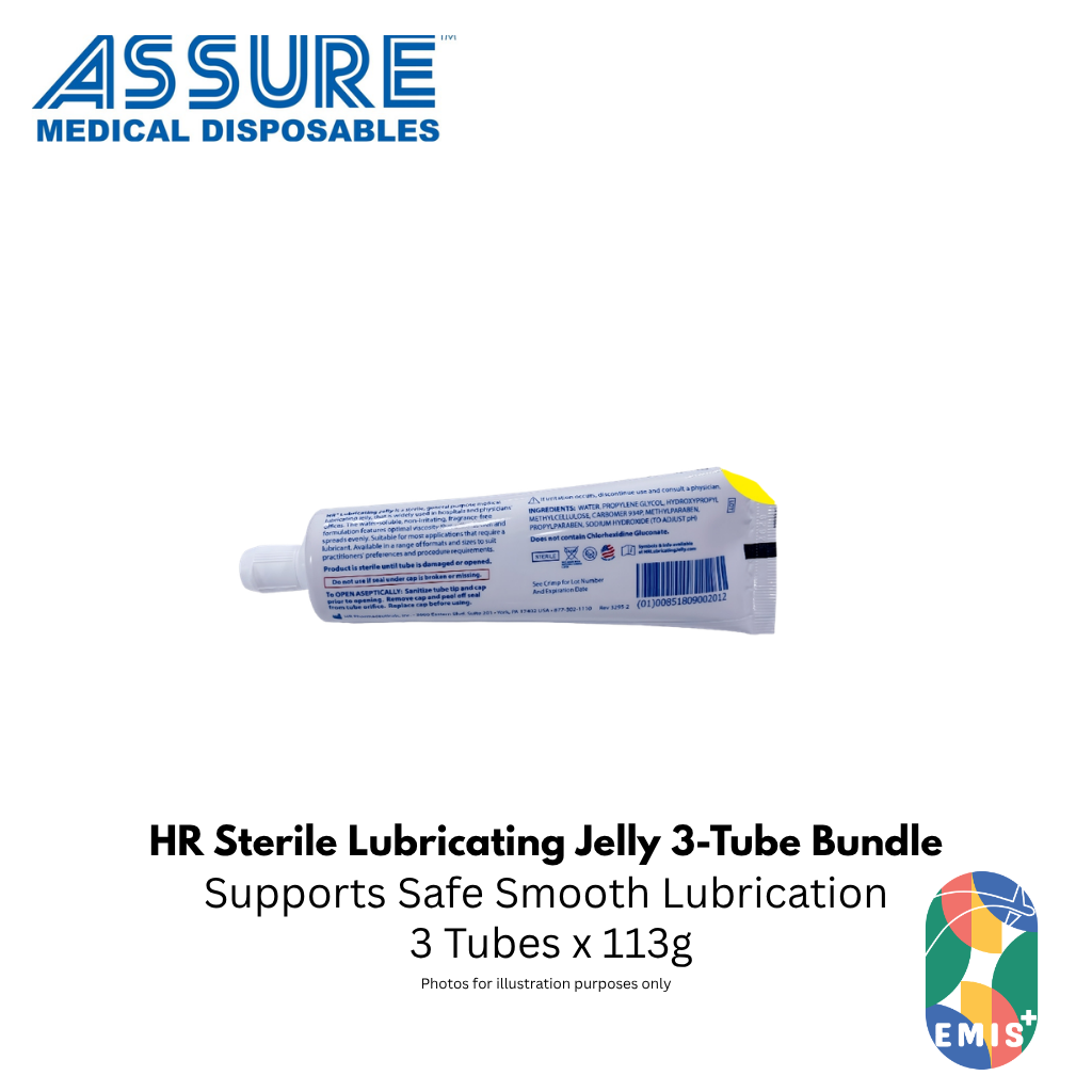Bundle of 3 HR Sterile Lubricating Jelly Flip Top Tube 113g