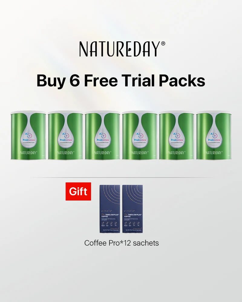 NATUREDAY A2+ Probiotics Milk Powder*6 tins Free Coffee Pro 12 sachets