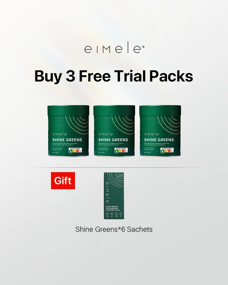 eimele Shine Greens Home Edition 150g*3 tins Free Shine Greens*6 sachets