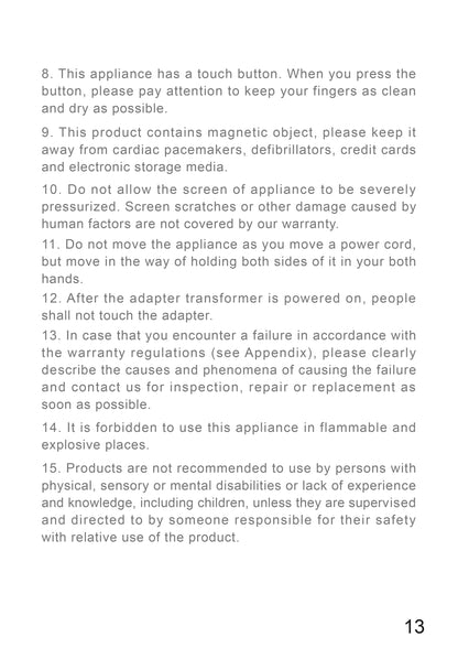 AiYiSheng AYS-012 Warming Neck Pillow Appliance official English manual page 14