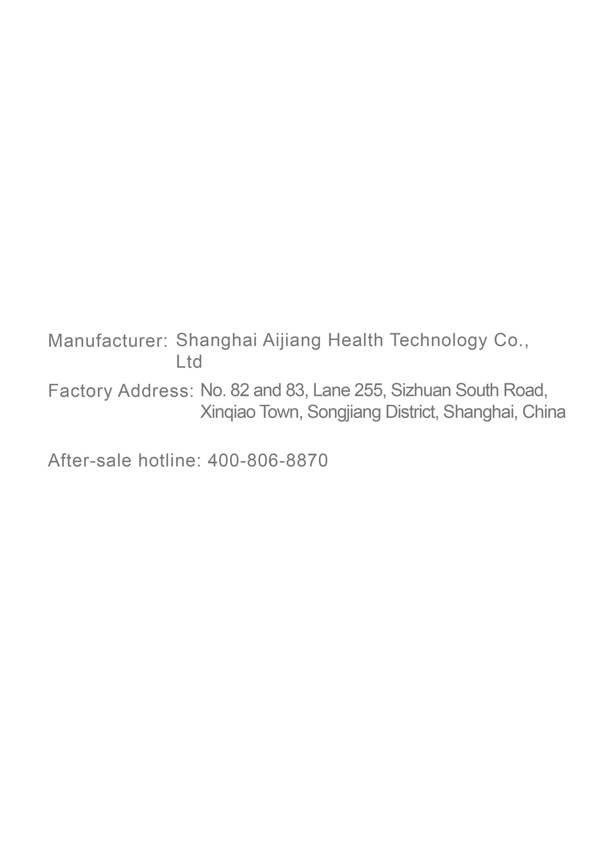 AiYiSheng AYS-012 Warming Neck Pillow Appliance official English manual page 22