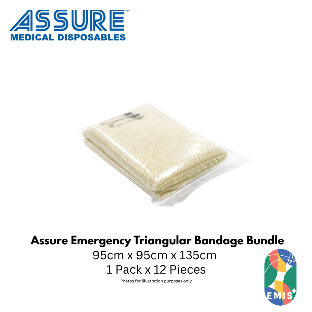 ASSURE Triangular Bandage 95cm x 95cm x 135cm Mesh 48x48 Bundle of 12