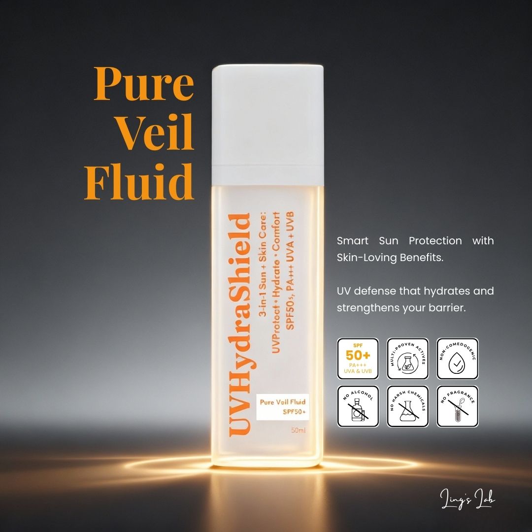 Pure Veil Fluid SPF50 Plus Sunscreen for UV Protection Hydration and Comfort 30ml