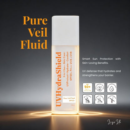Pure Veil Fluid SPF50 Plus Sunscreen for UV Protection Hydration and Comfort 30ml