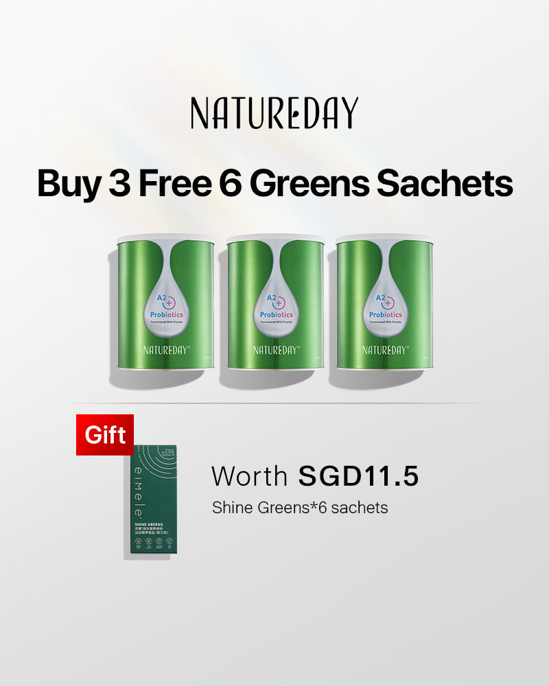 NATUREDAY A2+ Probiotics Milk Powder*3 tins Free Shine Greens 6 sachets