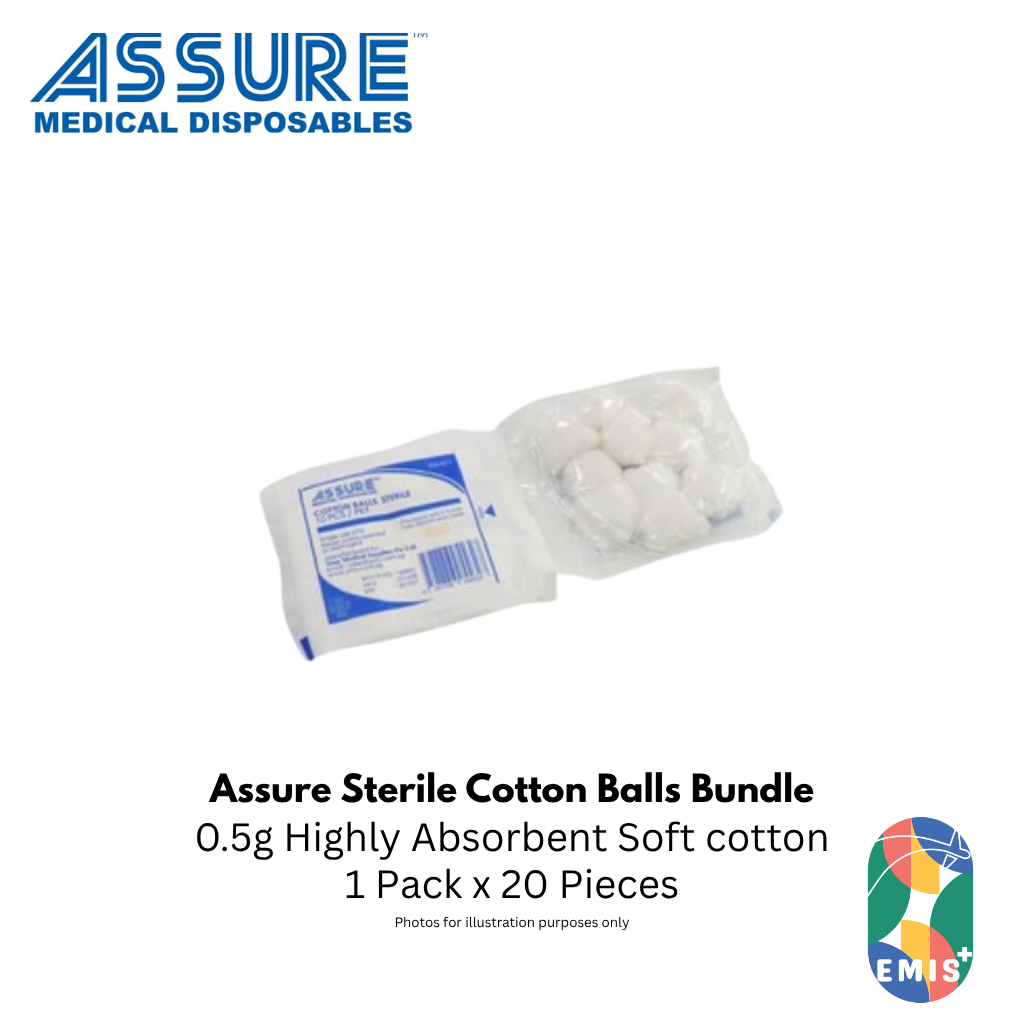 ASSURE Cotton Ball Sterile 0.5G Bundle of 20
