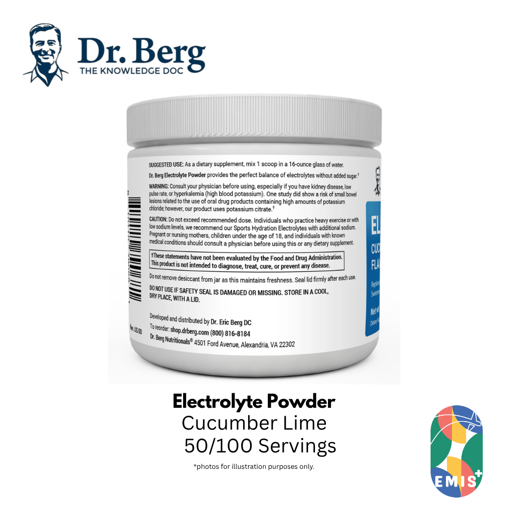 含有 1000 毫克钾和镁的 Dr. Berg 电解质粉 - 终极补水支持