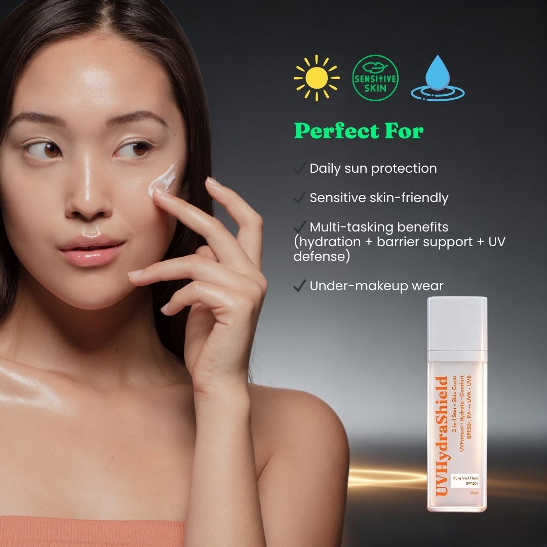Pure Veil Fluid SPF50 Plus Sunscreen for UV Protection Hydration and Comfort 30ml
