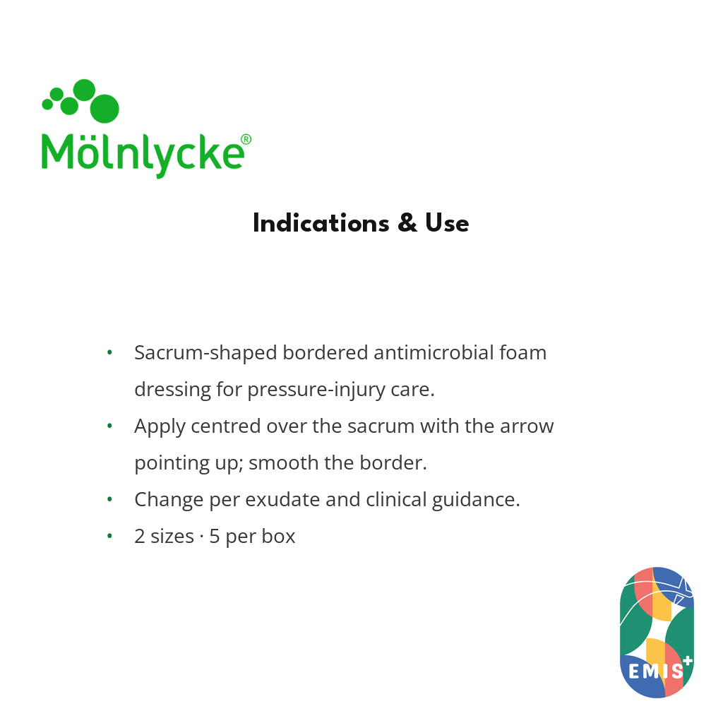 Mepilex Border Sacrum Ag Antimicrobial Dressing